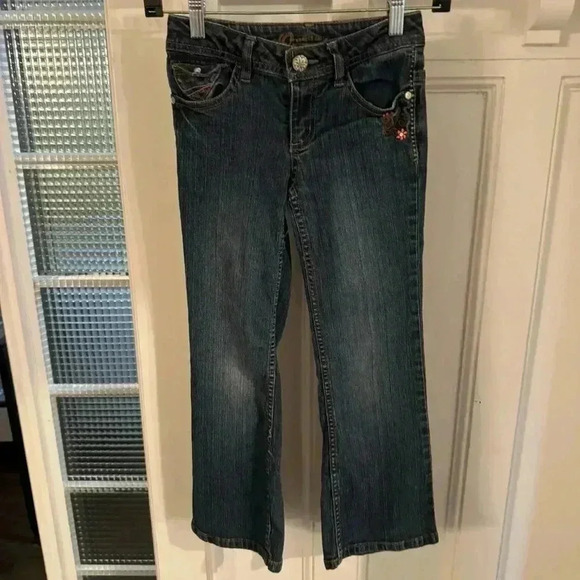 So wear it declare it girls flare leg jeans with flap back pockets size 7 - Picture 2 of 11